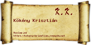 Kökény Krisztián névjegykártya